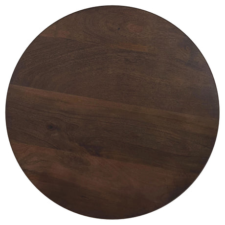 Cayenne Round Coffee Table & End Table Sets - Sculpted Pedestal Base in Solid Mango Wood, Walnut – view 13