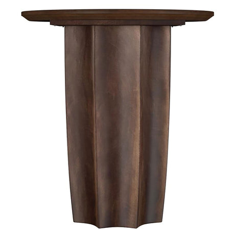Cayenne Round Coffee Table & End Table Sets - Sculpted Pedestal Base in Solid Mango Wood, Walnut – view 18