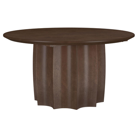 Cayenne Round Coffee Table & End Table Sets - Sculpted Pedestal Base in Solid Mango Wood, Walnut – view 20