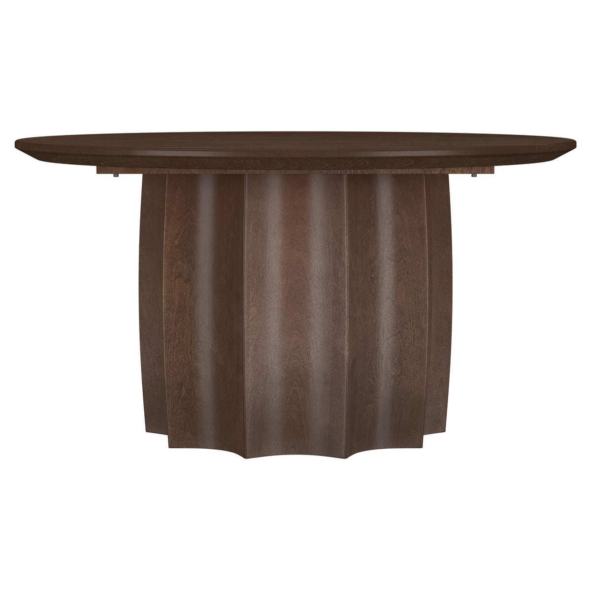 Cayenne Round Coffee Table & End Table Sets - Sculpted Pedestal Base in Solid Mango Wood, Walnut – view 7