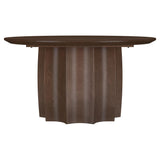 Cayenne Round Coffee Table & End Table Sets - Sculpted Pedestal Base in Solid Mango Wood, Walnut – view 7