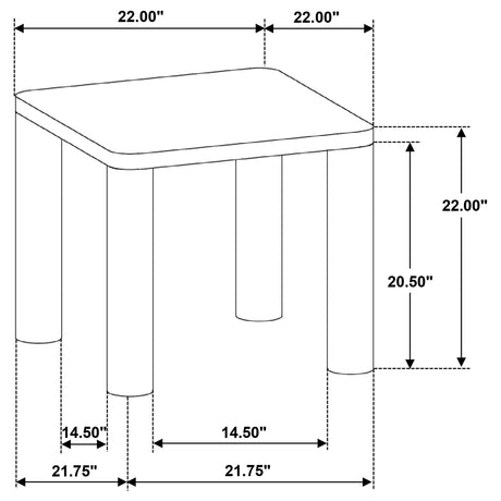 Castlewood Coffee Table & End Table Sets - Rounded Corners & Cylindrical Legs in Brown Oak – view 19