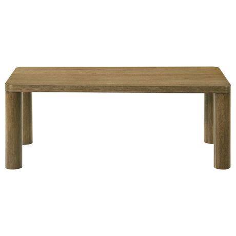 Castlewood Coffee Table & End Table Sets - Rounded Corners & Cylindrical Legs in Brown Oak – view 7