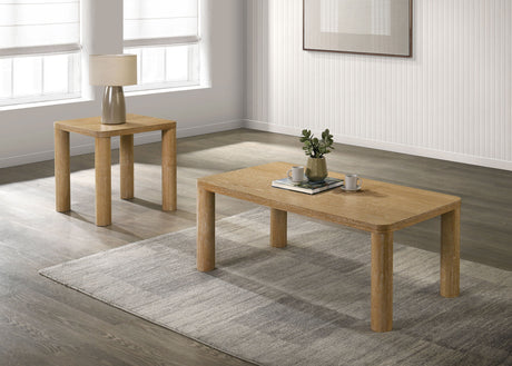Castlewood Coffee Table & End Table - Sculptural Rounded Legs in Light Oak, Modern Table Sets – view 20
