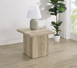 Devar Square Plinth Coffee & End Tables - Rustic Distressed Pine Finish – view 2