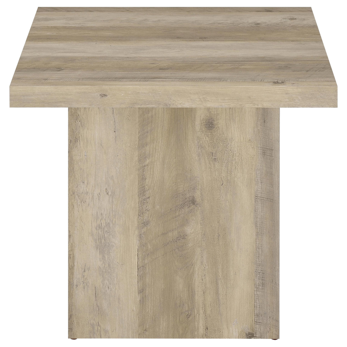 Devar Square Plinth Coffee & End Tables - Rustic Distressed Pine Finish – view 14