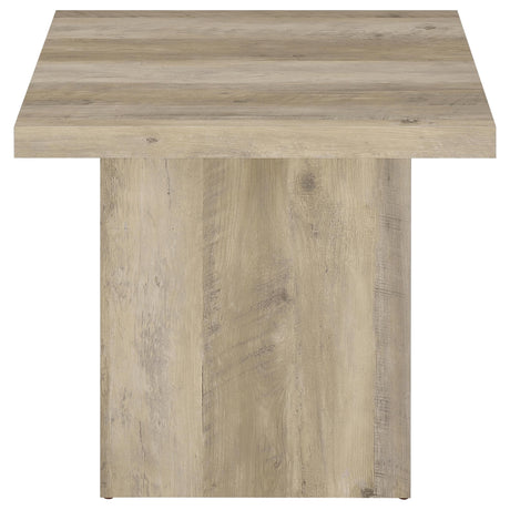 Devar Square Plinth Coffee & End Tables - Rustic Distressed Pine Finish – view 14