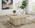 Devar Square Plinth Coffee & End Tables - Rustic Distressed Pine Finish – view 1