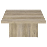 Devar Square Plinth Coffee & End Tables - Rustic Distressed Pine Finish – view 7