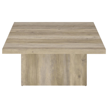 Devar Square Plinth Coffee & End Tables - Rustic Distressed Pine Finish – view 7