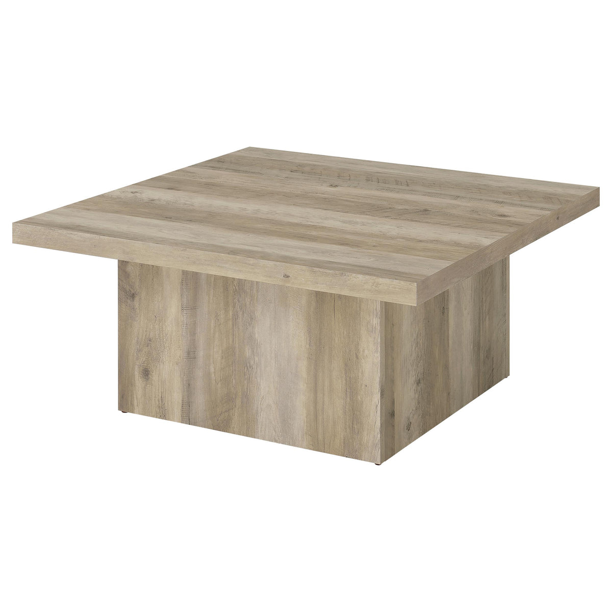 Devar Square Plinth Coffee & End Tables - Rustic Distressed Pine Finish – view 8