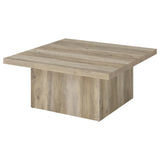 Devar Square Plinth Coffee & End Tables - Rustic Distressed Pine Finish – view 8