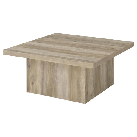 Devar Square Plinth Coffee & End Tables - Rustic Distressed Pine Finish – view 8