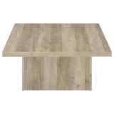 Devar Square Plinth Coffee & End Tables - Rustic Distressed Pine Finish – view 9