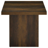 Devar Square Plinth Coffee Table & End Table Sets - Rustic Dark Pine Finish – view 14