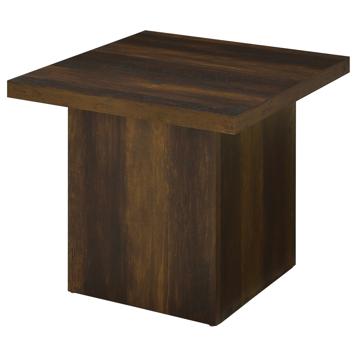 Devar Square Plinth Coffee Table & End Table Sets - Rustic Dark Pine Finish – view 15