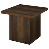 Devar Square Plinth Coffee Table & End Table Sets - Rustic Dark Pine Finish – view 15