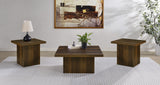 Devar Square Plinth Coffee Table & End Table Sets - 3pcs- Coffee Table + 2 End Tables