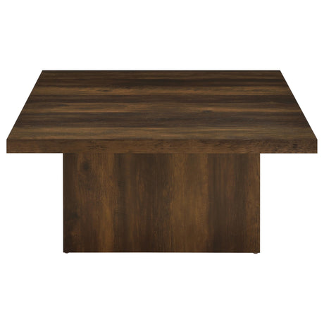 Devar Square Plinth Coffee Table & End Table Sets - Rustic Dark Pine Finish – view 7