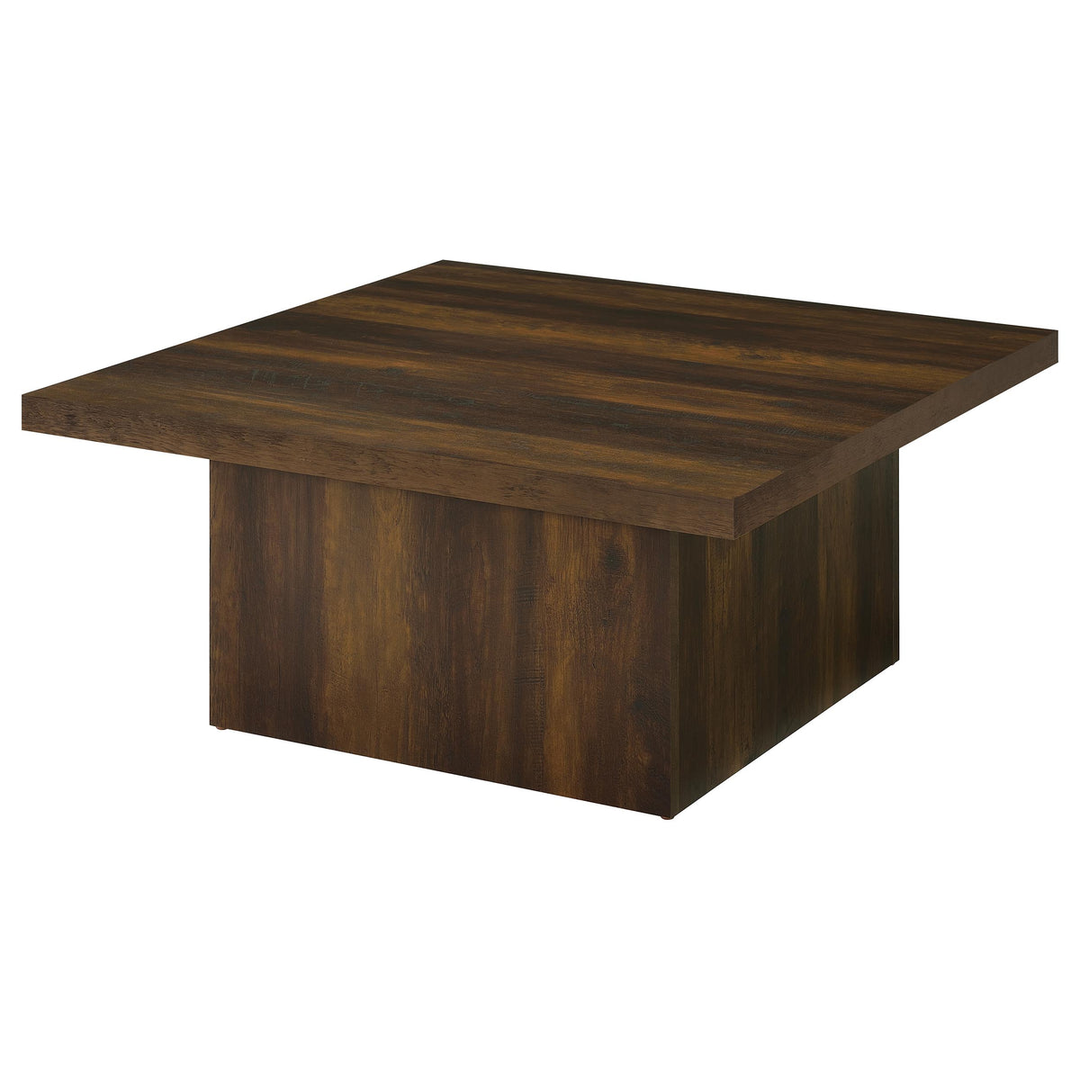 Devar Square Plinth Coffee Table & End Table Sets - Rustic Dark Pine Finish – view 8