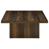Devar Square Plinth Coffee Table & End Table Sets - Rustic Dark Pine Finish – view 9