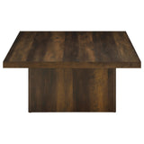 Devar Square Plinth Coffee Table & End Table Sets - Rustic Dark Pine Finish – view 10
