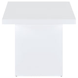 Devar Square Coffee & End Table - Sculptural Plinth Base in White High Gloss – view 14