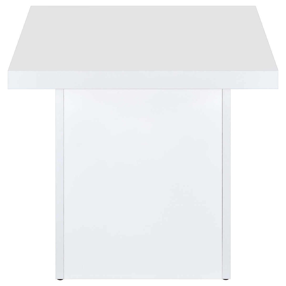 Devar Square Coffee & End Table - Sculptural Plinth Base in White High Gloss – view 16