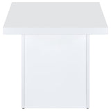 Devar Square Coffee & End Table - Sculptural Plinth Base in White High Gloss – view 16