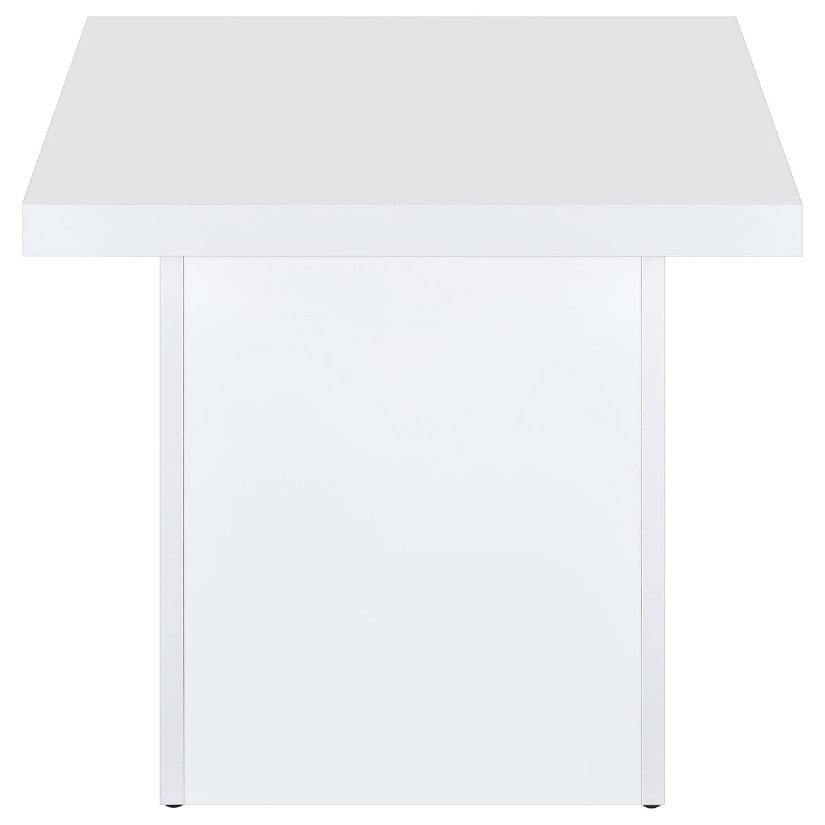 Devar Square Coffee & End Table - Sculptural Plinth Base in White High Gloss – view 17