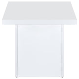 Devar Square Coffee & End Table - Sculptural Plinth Base in White High Gloss – view 17