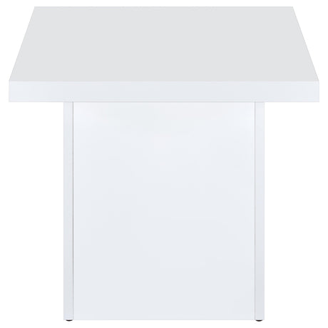 Devar Square Coffee & End Table - Sculptural Plinth Base in White High Gloss – view 17