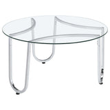Beller Round Glass Coffee Table & End Table Sets - Coffee Table