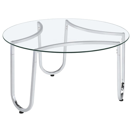 Beller Round Glass Coffee Table & End Table Sets - Coffee Table