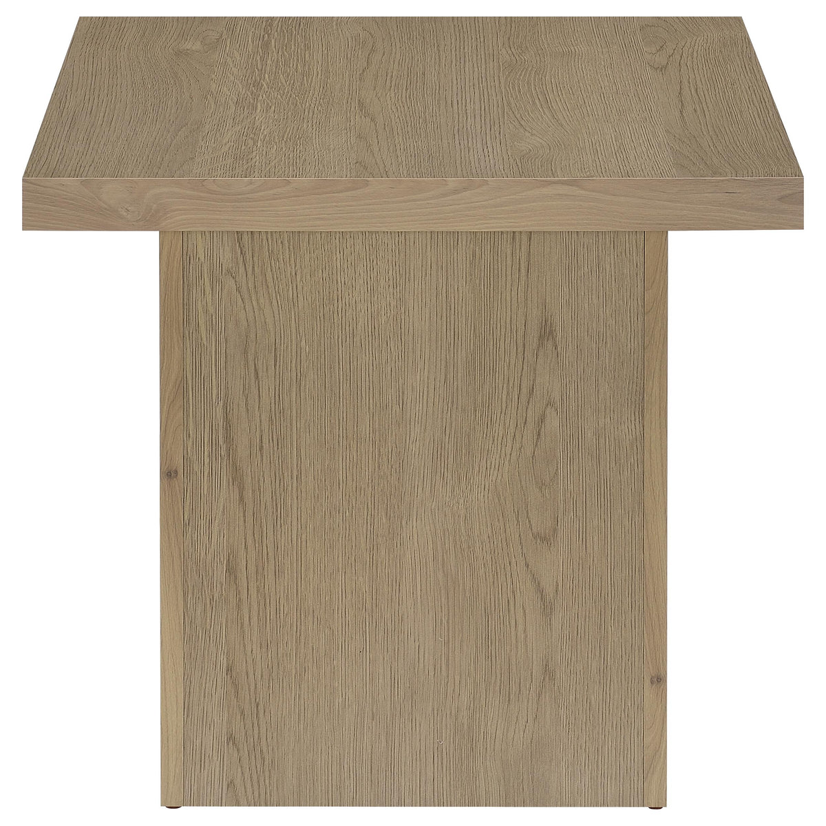 Devar Square Cocktail Coffee Table & End Table Sets - Thick Block Profile in Latte Wood Grain – view 16