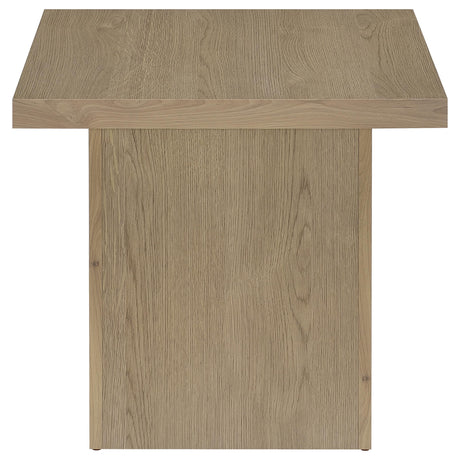 Devar Square Cocktail Coffee Table & End Table Sets - Thick Block Profile in Latte Wood Grain – view 16