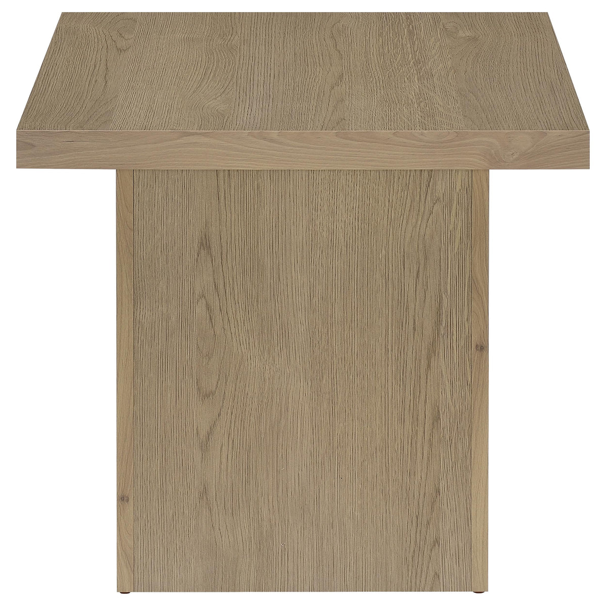 Devar Square Cocktail Coffee Table & End Table Sets - Thick Block Profile in Latte Wood Grain – view 17