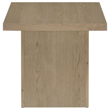Devar Square Cocktail Coffee Table & End Table Sets - Thick Block Profile in Latte Wood Grain – view 17