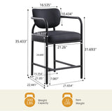 Recency Mid-Century Modern Counter Height Stool in Ink - side view