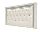Hope Tufted Vinyl Upholstered Headboard, Queen/Full in White - side view
