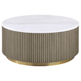 Jason Round White Marble Top Coffee Table & End Table Sets - Coffee Table Only