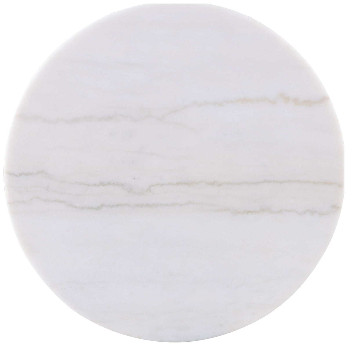 Jason Round White Marble Top Coffee Table & End Table Sets - Reeded Drum Base in Greige with Gold Ring – view 6