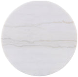 Jason Round White Marble Top Coffee Table & End Table Sets - Reeded Drum Base in Greige with Gold Ring – view 6
