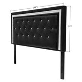 Hope tufted faux leather headboard in black