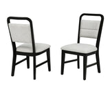 Timaro Transitional Dining Chairs with Cushioned Seat and Handle Cutout Backrest