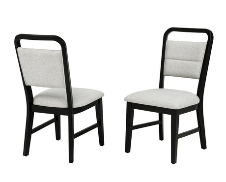 Timaro Transitional Dining Chairs with Cushioned Seat and Handle Cutout Backrest