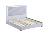 Luna 84.5" Queen Bed Frame, White Lacquered Gloss - detail view