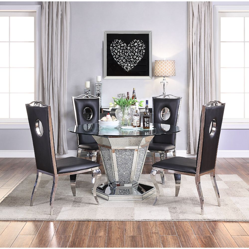 Noralie Round Glass Dining Table
