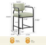 Recency Mid-Century Modern Counter Height Stool in Soft Sage - side view