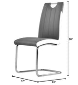 Barbara Modern Dining Chair with Faux Leather Fabric - side view